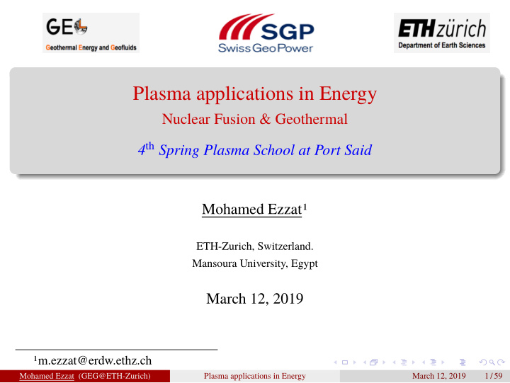 plasma applications in energy