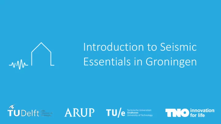 introduction to seismic essentials in groningen