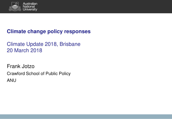 climate change policy responses climate update 2018