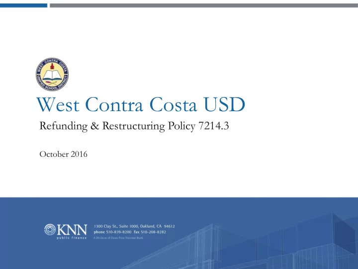 west contra costa usd