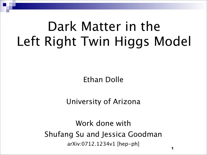 dark matter in the left right twin higgs model