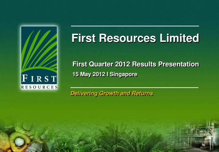 first resources limited