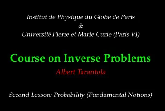 Course on Inverse Problems  Albert Tarantola  Second Lesson: Probability (Fundamental Notions) Let