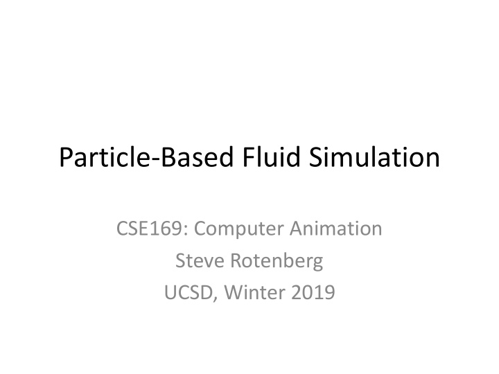 particle based fluid simulation