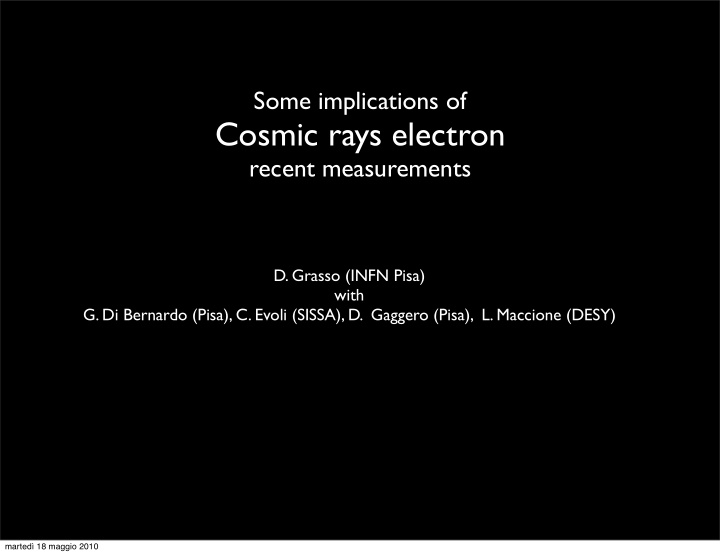 cosmic rays electron