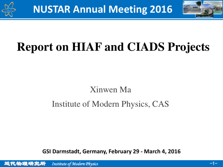 report on hiaf and ciads projects