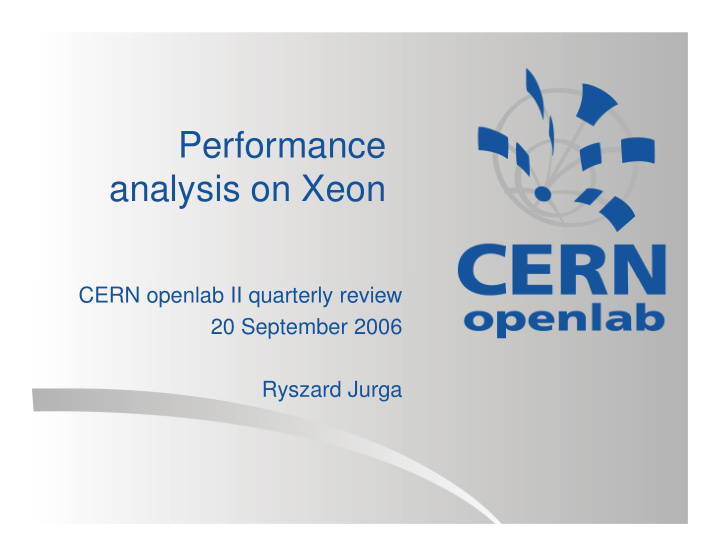 performance analysis on xeon