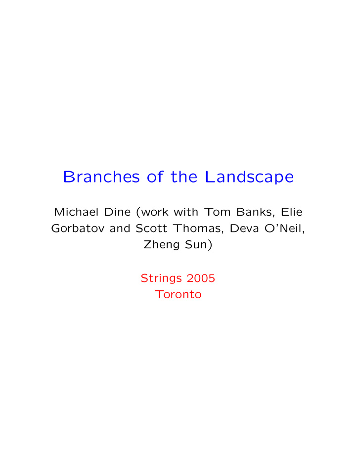branches of the landscape