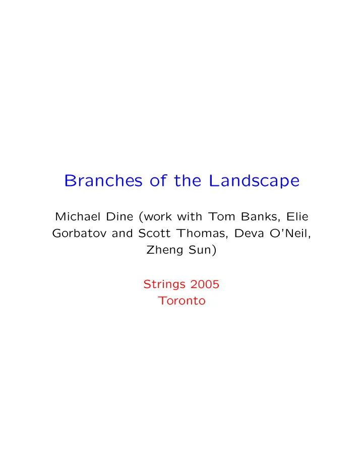 branches of the landscape