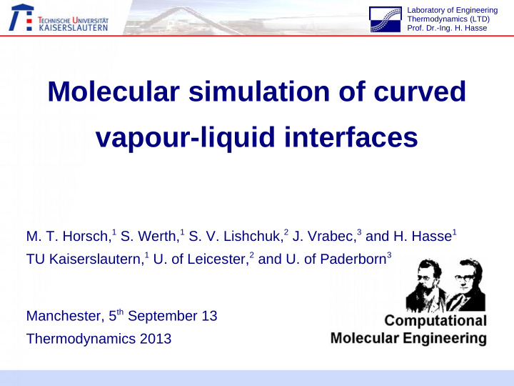 molecular simulation of curved vapour liquid interfaces