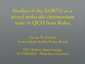 Studies of the X(3872) as a  mixed molecule-charmonium  state in QCD Sum Rules  Carina M. Zanetti