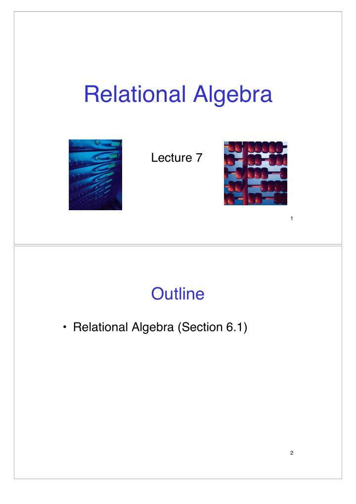 relational algebra