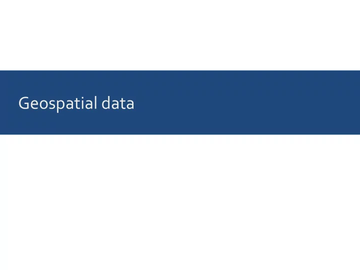 geospatial data coordinate systems and projections