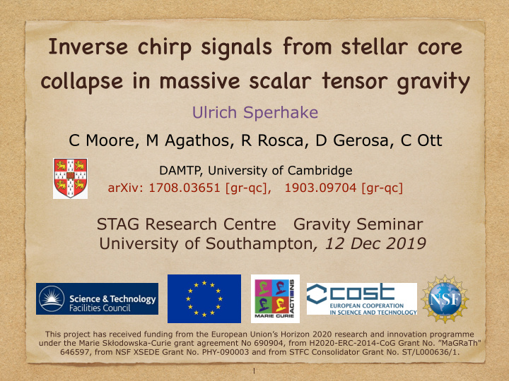 inverse chirp signals from stellar core collapse in