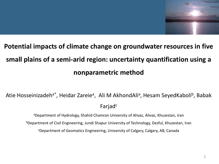 potential impacts of climate change on groundwater