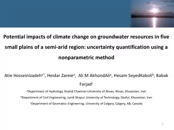 Potential impacts of climate change on groundwater resources in five  small plains of a semi-arid