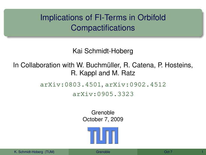 implications of fi terms in orbifold compactifications
