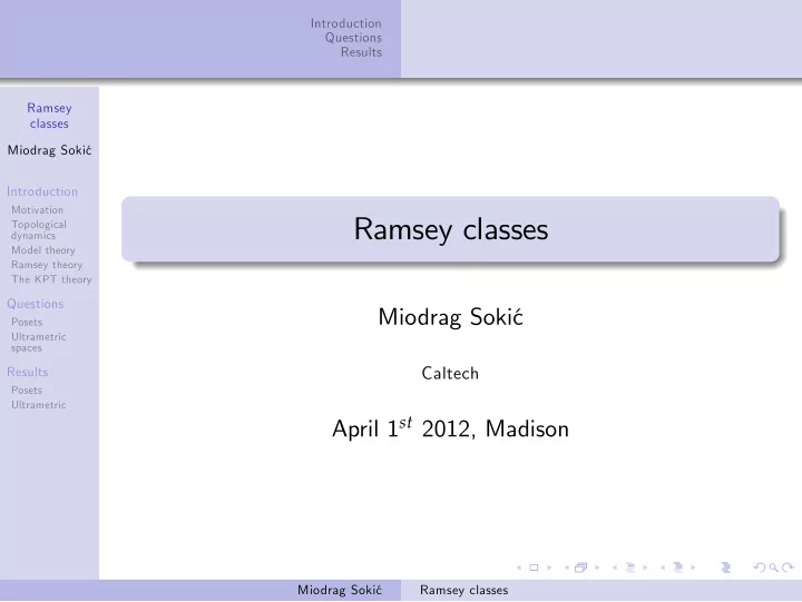 ramsey classes