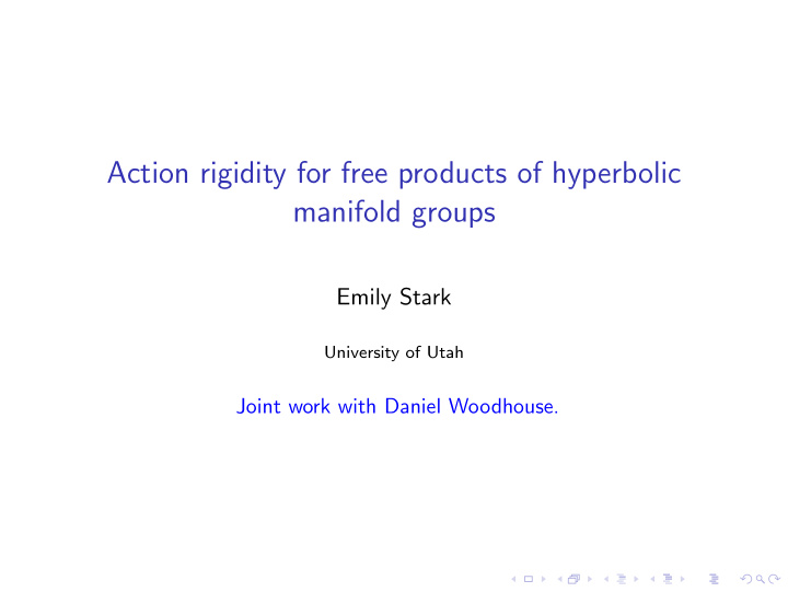 action rigidity for free products of hyperbolic manifold