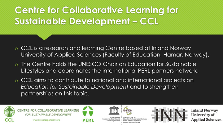 centre for collaborative learning for sustainable