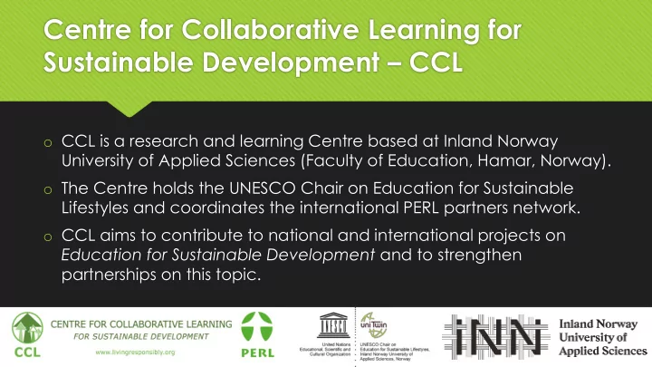 centre for collaborative learning for sustainable