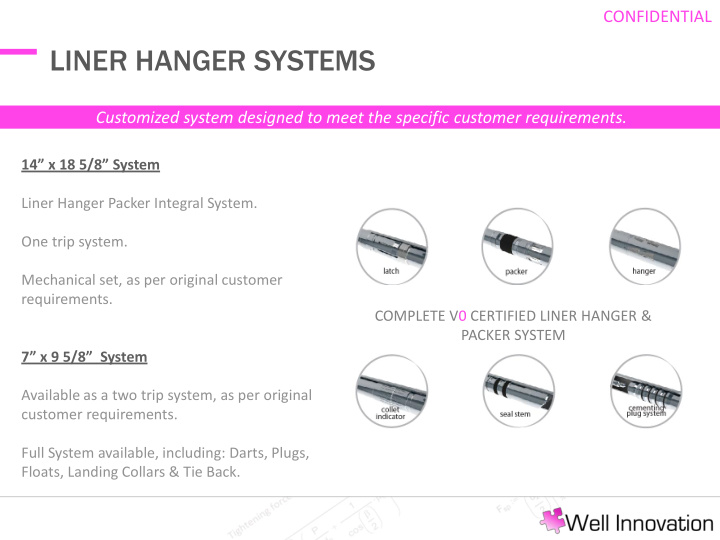 liner hanger systems