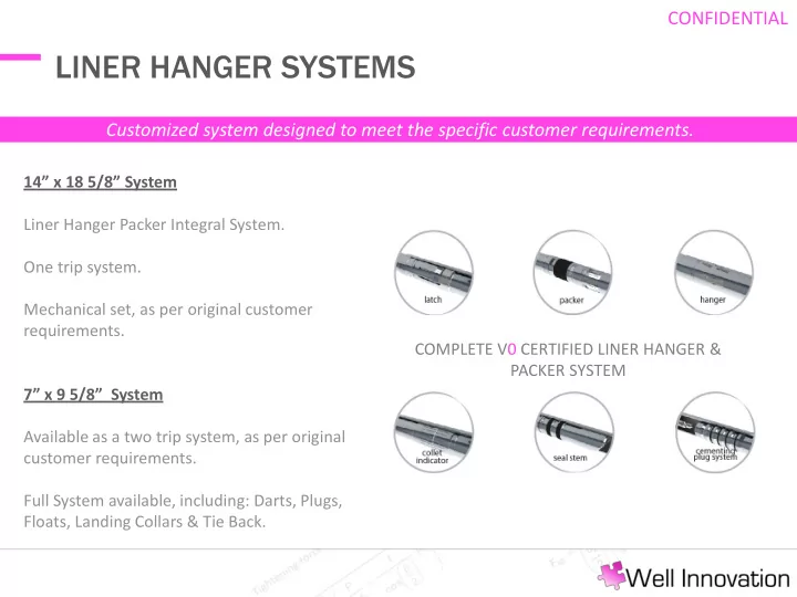 liner hanger systems