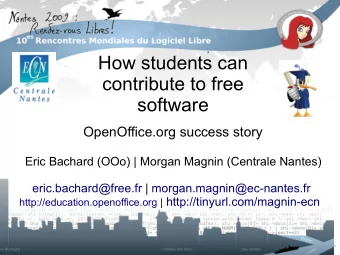 How students can  contribute to free  software  OpenOffice.org success story  Eric Bachard (OOo) |