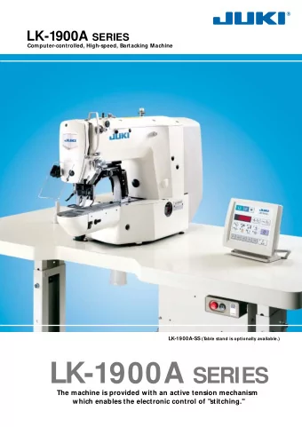 LK-1901A  The machine ensures high-quality bartacks on  eyelet buttonholes.  The machine is