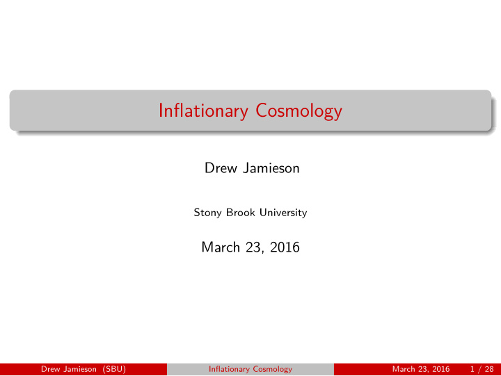 inflationary cosmology