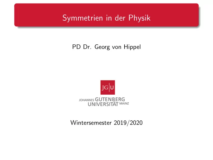 symmetrien in der physik