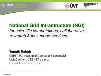 National Grid Infrastructure (NGI)  for scientific computations, collaborative  research &amp; its