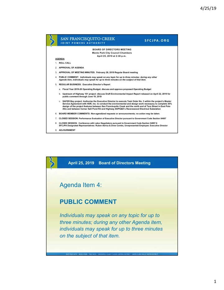 agenda item 4 public comment