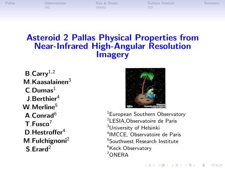 asteroid 2 pallas physical properties from near infrared