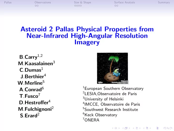 asteroid 2 pallas physical properties from near infrared