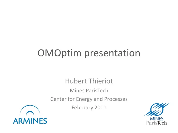 omoptim presentation