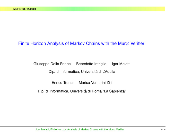 probabilistic model checking