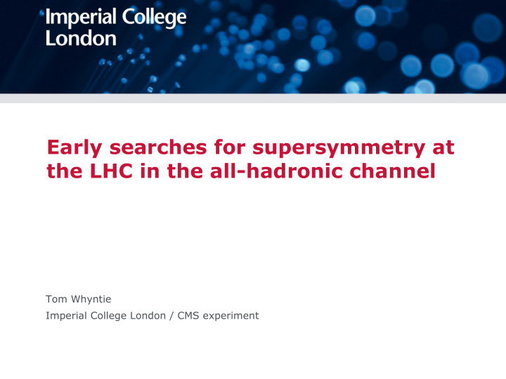 early searches for supersymmetry at the lhc in the all