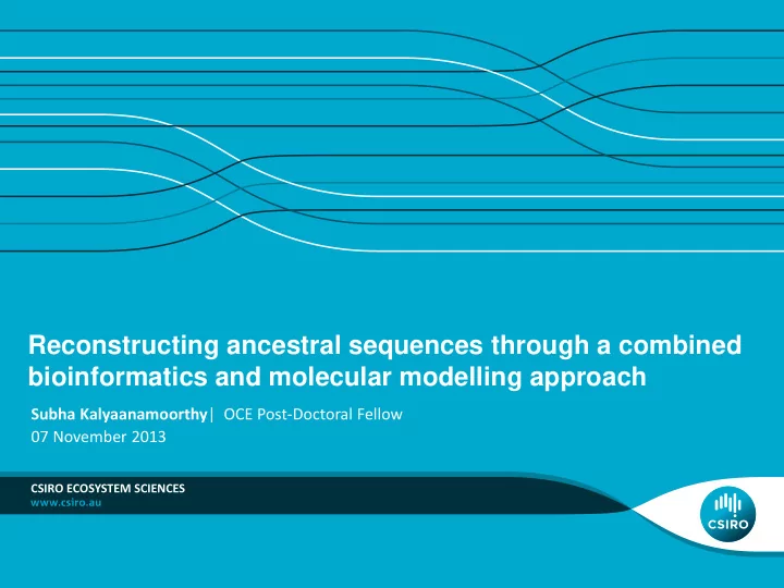 reconstructing ancestral sequences through a combined