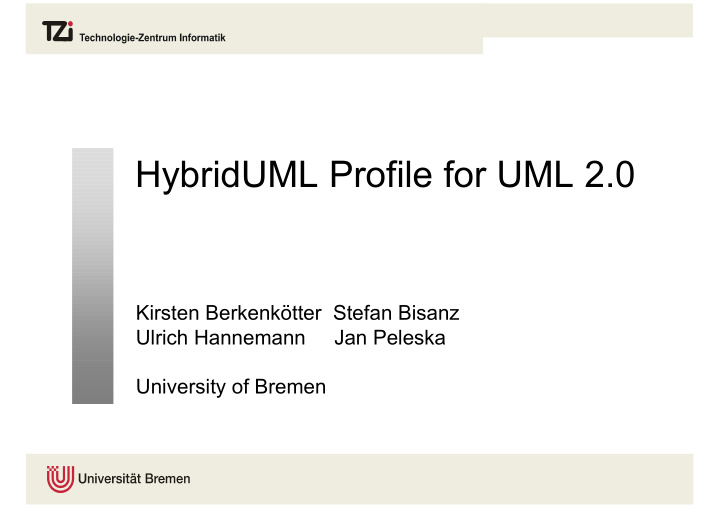 hybriduml profile for uml 2 0