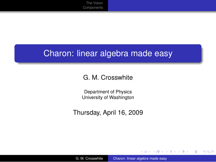 charon linear algebra made easy