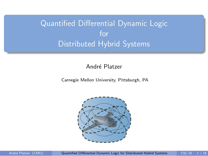 quantified differential dynamic logic for distributed