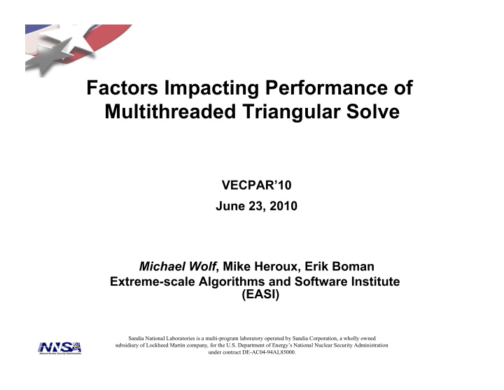 factors impacting performance of multithreaded triangular