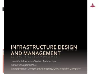 2110684 Information System Architecture  Natawut Nupairoj Ph.D.  Department of Computer