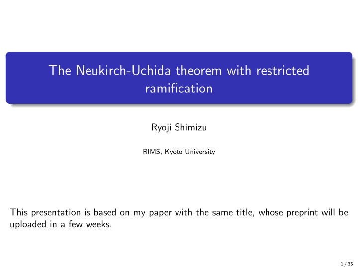 the neukirch uchida theorem with restricted ramification