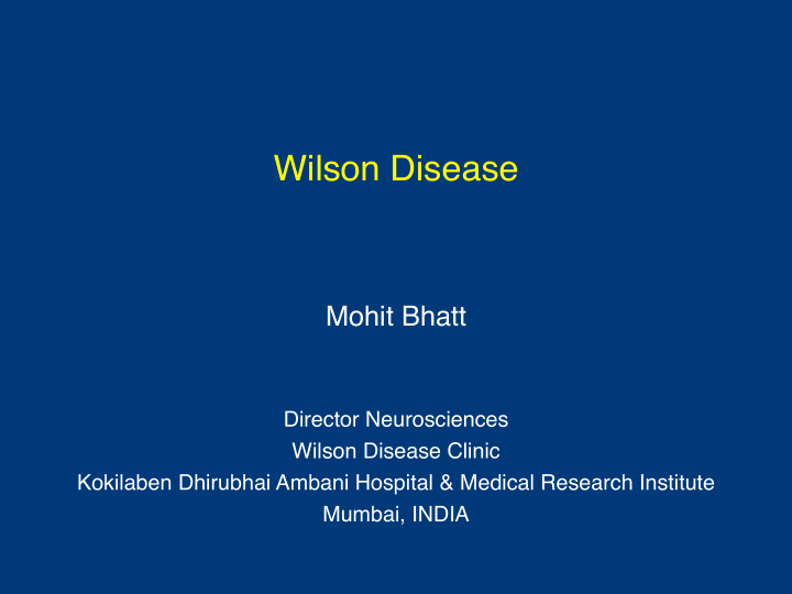 wilson disease