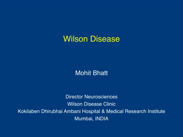 wilson disease