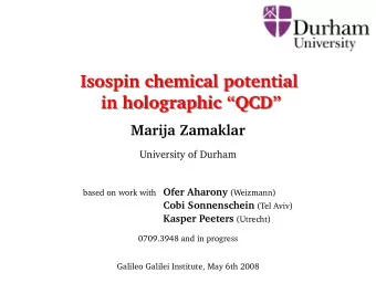 Isospin chemical potential  Isospin chemical potential  in holographic QCD  in holographic