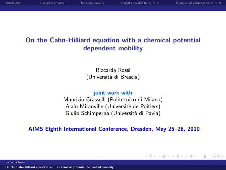 on the cahn hilliard equation with a chemical potential