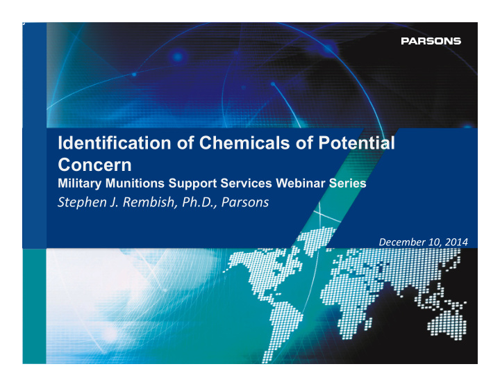 identification of chemicals of potential concern